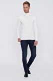 TR 848 Slim Fit Ekru Klasik Triko