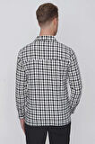 C 627 Slim Fit Beyaz Kareli Spor Ceket