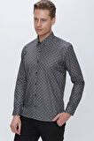 G 1518 Slim Fit Gri Spor Gömlek