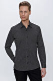 G 1519 Slim Fit Siyah Spor Gömlek