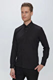 GK 664 Slim Fit Siyah Klasik Gömlek
