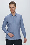 G 1523 Slim Fit Mavi Spor Gömlek