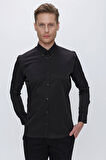 GK 666 Slim Fit Siyah Klasik Gömlek