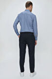 P 1107 Slim Fit Lacivert Ekoseli Spor Pantolon