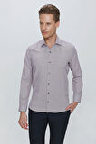 GK 672 Slim Fit Bordo Klasik Gömlek