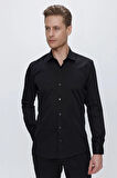 GK 669 Slim Fit Siyah Klasik Gömlek