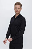 GK 669 Slim Fit Siyah Klasik Gömlek