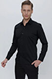 GK 669 Slim Fit Siyah Klasik Gömlek