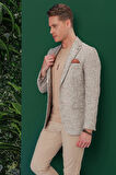 C 637 Slim Fit Bej Spor Ceket