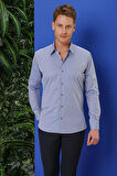 GK 679 Slim Fit Koyu Mavi Klasik Gömlek