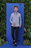 GK 679 Slim Fit Koyu Mavi Klasik Gömlek