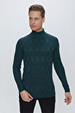 TR 852 Slim Fit Zümrüt Yeşil Klasik Triko