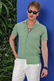 G 1536 Slim Fit Yeşil Klasik Gömlek