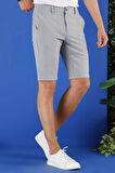 032 Slim Fit Gri Bermuda