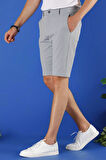032 Slim Fit Gri Bermuda