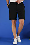 033 Slim Fit Siyah Bermuda