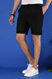 033 Slim Fit Siyah Bermuda