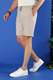 033 Slim Fit Bej Bermuda