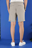 033 Slim Fit Gri Bermuda