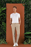 P 1118 Slim Fit Bej Spor Pantolon