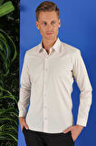 GK 683 Slim Fit Taş Klasik Gömlek