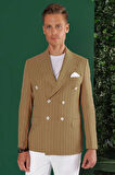 C 644 Slim Fit Camel Spor Ceket