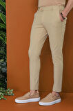 P 1120 Slim Fit Bej Spor Pantolon