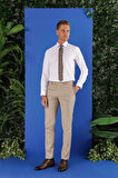 GK 689 Slim Fit Beyaz Klasik Gömlek