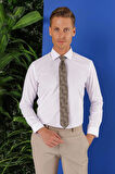 GK 689 Slim Fit Beyaz Klasik Gömlek