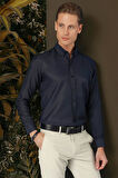 GK 686 Slim Fit Koyu Lacivert Klasik Gömlek