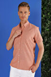 G 1556 Slim Fit Kiremit Klasik Gömlek