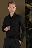 GK 700 Slim Fit Siyah Klasik Gömlek