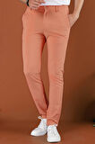 Slim Fit Beli Lastikli Gofre Kumaş Mercan Spor Pantolon P 1126