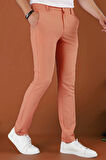 Slim Fit Beli Lastikli Gofre Kumaş Mercan Spor Pantolon P 1126