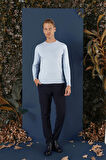 TR 858 Slim Fit Mavi Klasik Triko