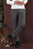 Slim Fit Yan Cepli Dokulu Esnek Casual Antrasit Pantolon P 1139