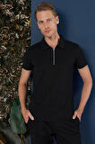 TS 871 Slim Fit Siyah Spor T-Shirt