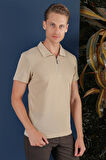 TS 871 Slim Fit Bej Spor T-Shirt