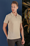 TS 871 Slim Fit Bej Spor T-Shirt
