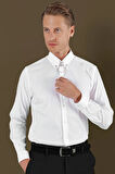 GK 703 Slim Fit Beyaz Klasik Gömlek