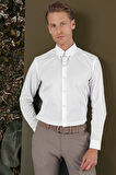 GK 704 Slim Fit Beyaz Klasik Gömlek