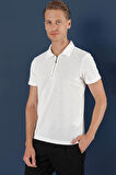 TS 871 Slim Fit Ekru Spor T-Shirt