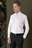 GK 710 Slim Fit Beyaz Klasik Gömlek