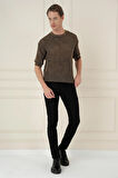 TR 862 Slim Fit Kahve Klasik Triko