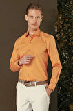 GK 709 Slim Fit Oranj Klasik Gömlek