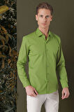 GK 709 Slim Fit Yeşil Klasik Gömlek
