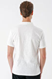 Ts 877 Slim Fit Fermuarlı Polo Yaka %100 Pamuk Ekru Tişört