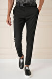P 1147 Slim Fit Yan Cep Esnek Pamuk Casuel Siyah Pantolon