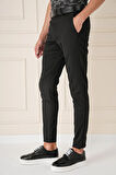 P 1147 Slim Fit Yan Cep Esnek Pamuk Casuel Siyah Pantolon
