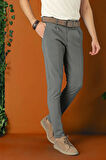 P 1148 Comfort Fit Gofre Kumaş Pileli Pamuk Casuel Nefti Pantolon